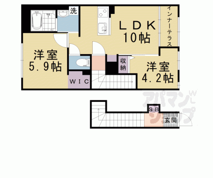 【仮称）京都市山科区椥辻新築アパート】間取