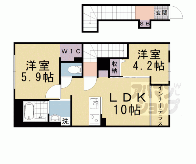 【仮称）京都市山科区椥辻新築アパート】間取