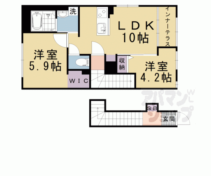 【仮称）京都市山科区椥辻新築アパート】間取