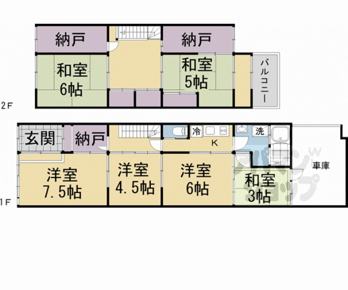 【上京区十四軒町貸家】間取