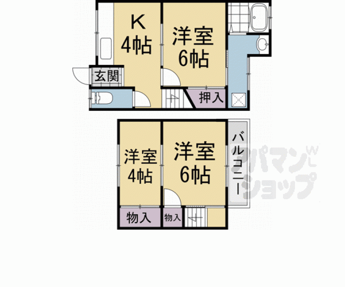 【向島立河原町２２－１０テラスハウス】間取