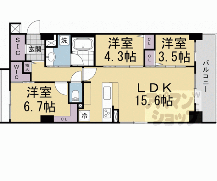 【ＳＴＡＮＤＺ西院】間取
