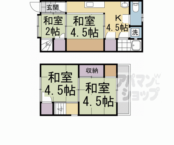 【壬生下溝町9-18貸家】間取
