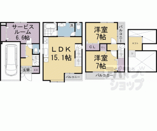 【下京区東松屋町８３５－２貸家】