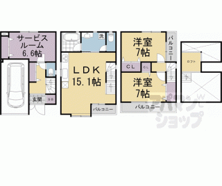 【下京区東松屋町８３５－２貸家】
