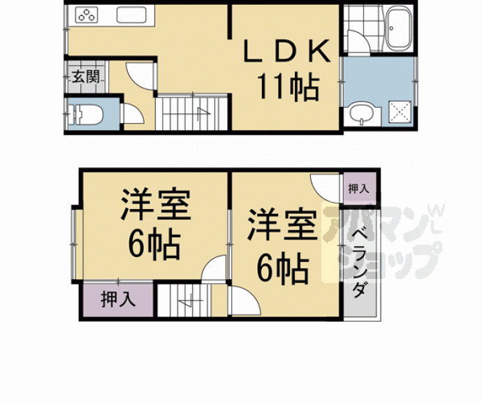 【イースト醍醐南里　十三番館】間取