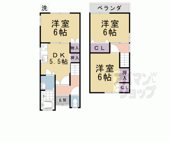 【小野御所ノ内町貸家】間取