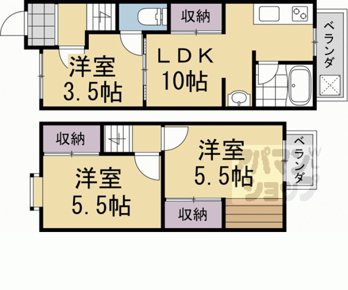 【深草小久保町貸家】間取