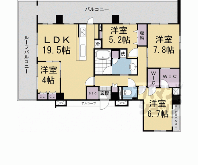 【プレサンスロジェ京都御所西 桜雅邸】間取