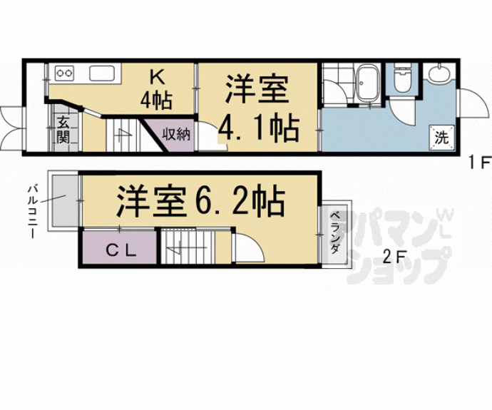 【中久世町４丁目５９－１０貸家】間取