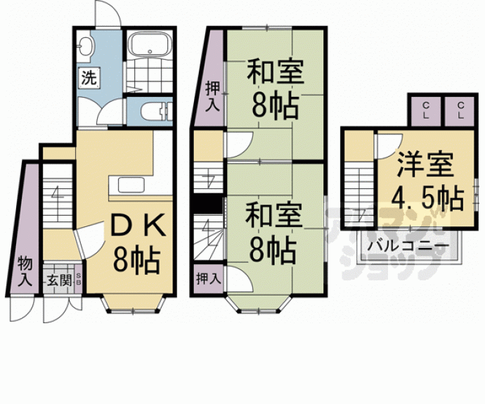 【一乗寺花ノ木町27-1貸家】間取