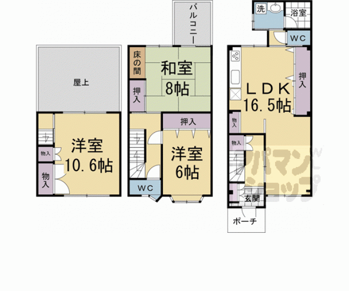 【御所南貸家】間取