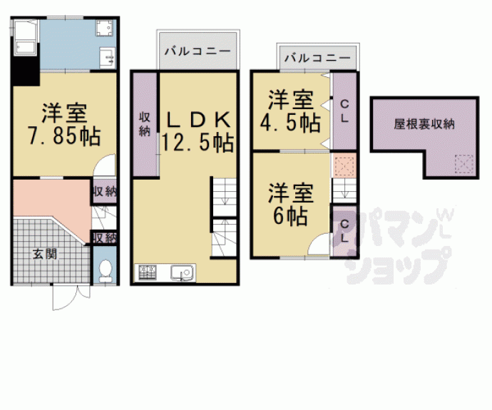 【寺戸町山縄手貸家】間取