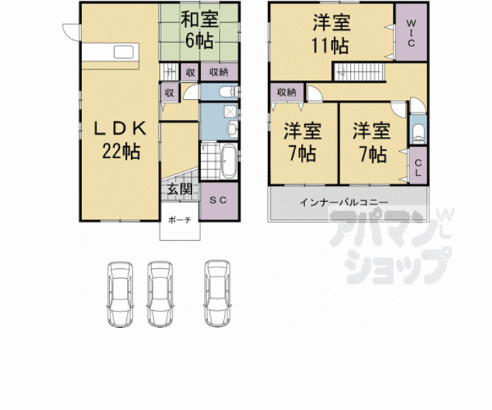 【松ケ崎木ノ本町19-16貸家】間取