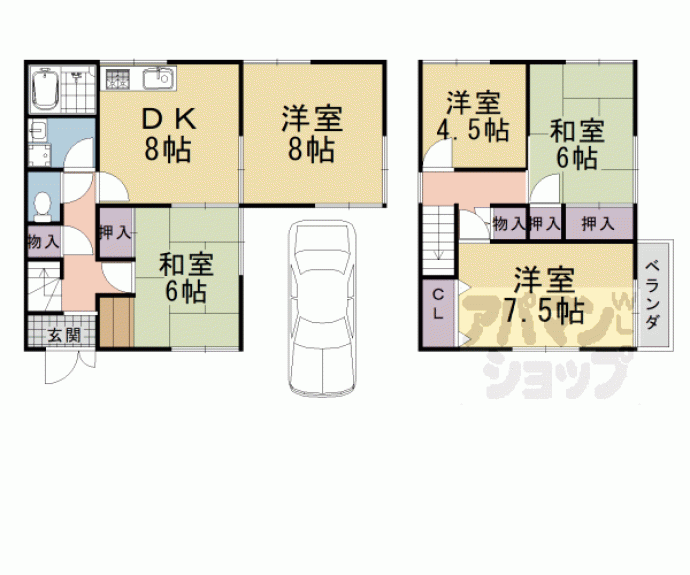 【下海印寺下内田貸家】間取