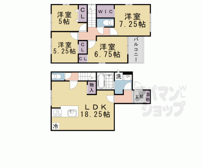 【川田西浦町貸家（２８－６）】間取