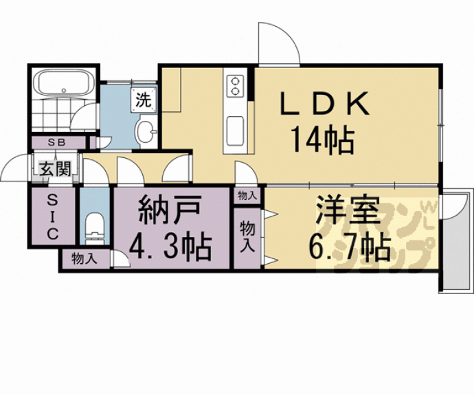 【カーサ壬生寺道】間取