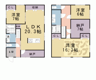 【雄琴一丁目貸家】