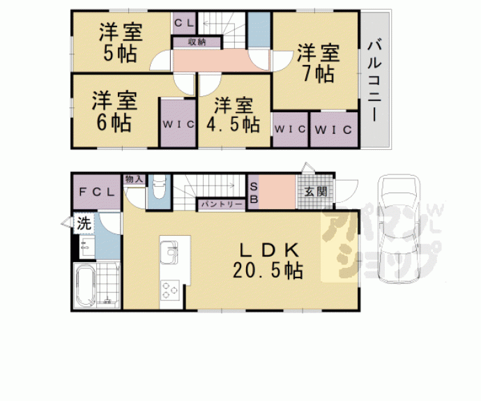 【滋賀里1丁目貸家】間取