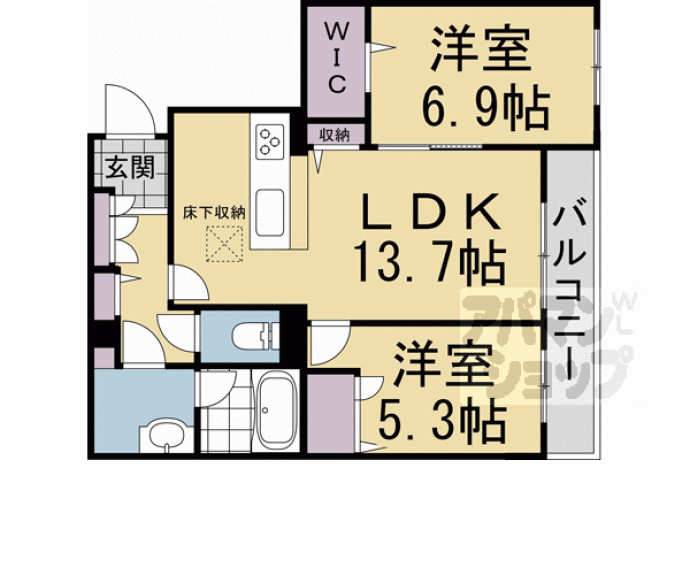 【シャーメゾンガーデン太秦】間取