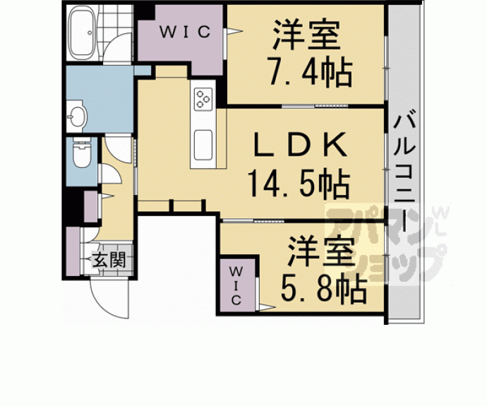 【シャーメゾンガーデン太秦】間取