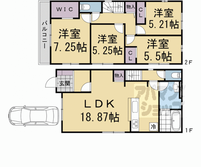 【日野西大道町貸家】間取