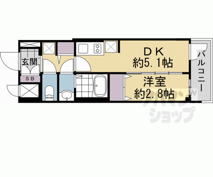 【エンゼルプラザ京都太秦】間取