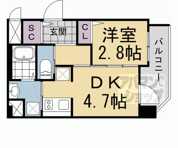 【エンゼルプラザ京都太秦】間取