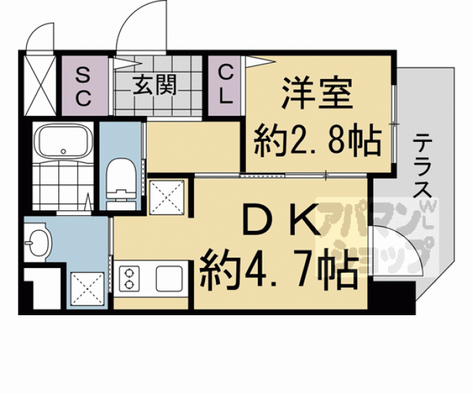 【エンゼルプラザ京都太秦】間取