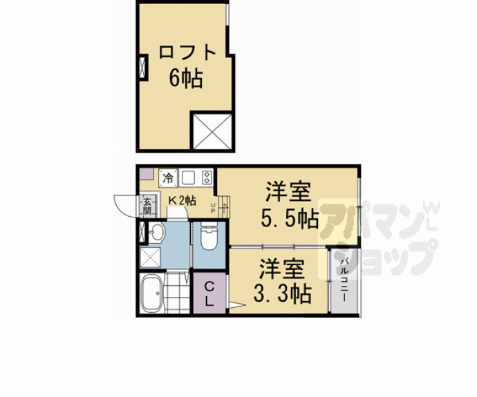 【ハーモニーテラス深草大亀谷万帖敷町】間取