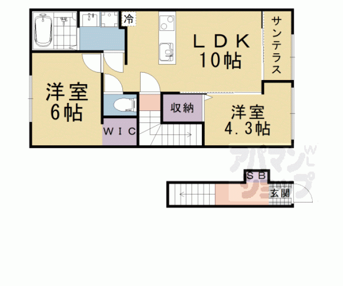 【仮称)大津市大萱2丁目新築アパート】間取