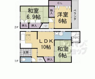 【深草大亀谷大山町貸家】