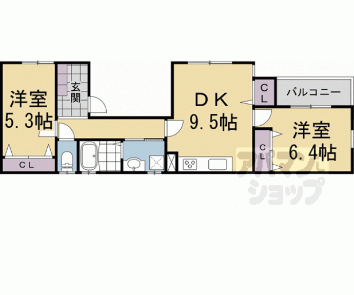 【京都グランデ四条春日】間取