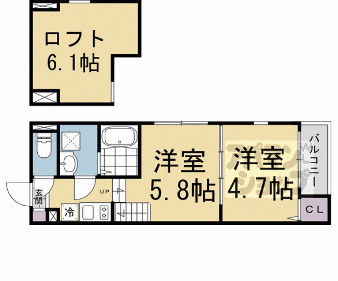 【ハーモニーテラス深草東伊達町Ⅱ】間取