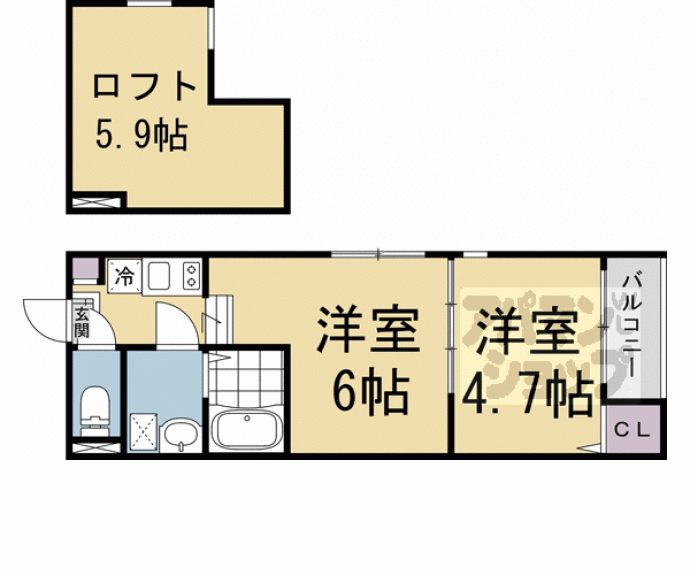 【ハーモニーテラス深草僧坊町】間取