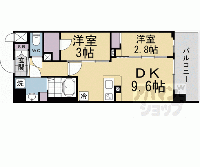 【ソルテラス京都西院 悠洛】間取