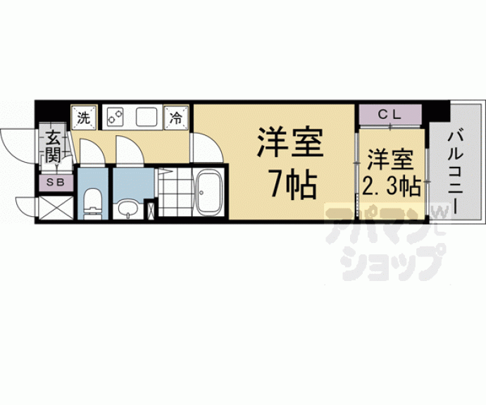 【ソルテラス京都西院 悠洛】間取