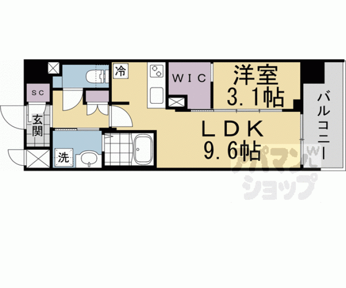 【ソルテラス京都西院 悠洛】間取