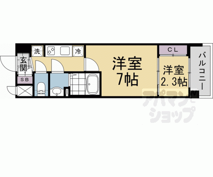 【ソルテラス京都西院 悠洛】間取