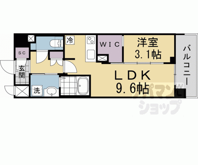 【ソルテラス京都西院 悠洛】間取