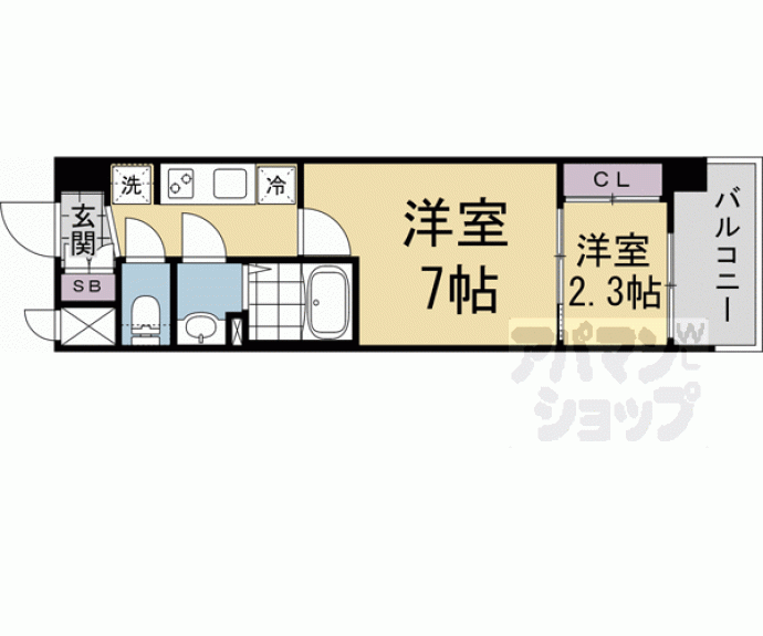 【ソルテラス京都西院 悠洛】間取