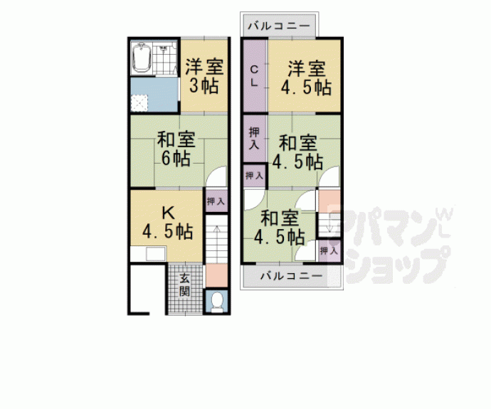 【松尾東ノ口町テラスハウス】間取