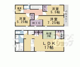 【山科区北花山市田町貸家】