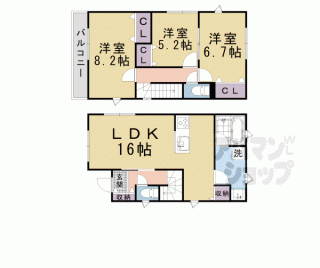 【山科区北花山市田町貸家】