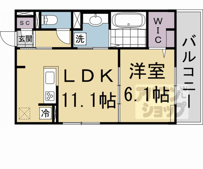 【GRAMM竹田 B棟】間取