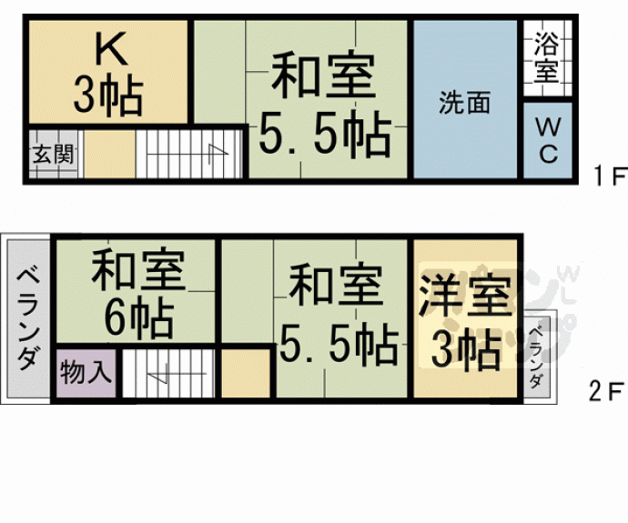 【伏見区納所和泉屋町 戸建】間取