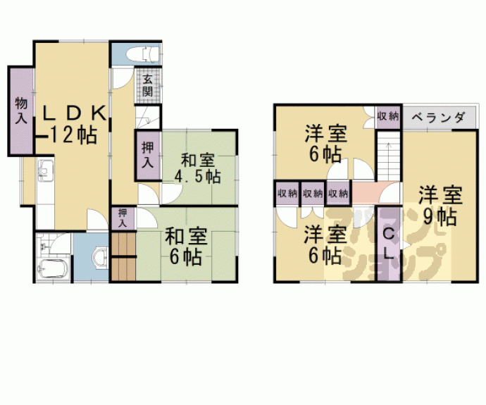 【大宅辻脇町貸家】間取