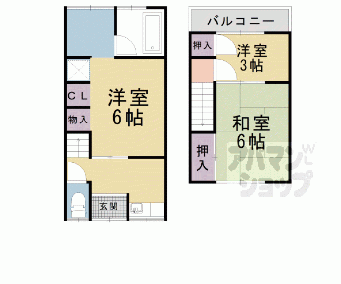 【北花山市田町貸家】間取