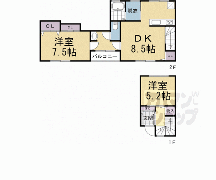 【太秦乾町貸家】間取