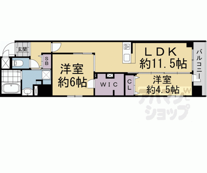 【(仮称)デュオフラッツ四条油小路】間取